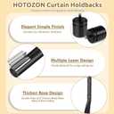 Curtain Holdbacks 2 Pack, HOTOZON Decorative Curtain Tieback with Screws Wall Mounted, Curtain Hooks for Drapes with Simple End Finials, Black (1 Pair/2 Pack), Small