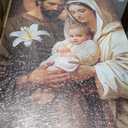 Holy Family Canvas Wall Art Catholic Decor Jesus and Virgin Mary Picture Christian Painting Print for Home Living Room Bedroom Church Wall Decor Framed - 16.00x24.00 inch