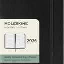 Moleskine Classic 12 Month 2026 Weekly Horizontal Planner, Soft Cover, Pocket (3.5" x 5.5"), Black, 144 pages