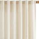 jinchan Short Linen Curtains 63 Inch Length 2 Panels Set Window Curtains for Living Room Bedroom Light Filtering Farmhouse Drapes Aesthetic Decor Beige Kitchen Drapes, Back Tab, 50W x 63L, Ecru