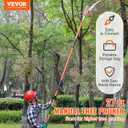 VEVOR Manual Pole Saw, 7.3-27 ft Extendable Tree Pruner, Sharp Steel Blade and Scissors High Branches Trimming, Branch Trimmer with Lightweight 8 Fiberglass Handles, for Pruning Palms and Shrubs