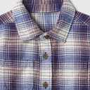 Gap Boys' Long Sleeve Flannel Button-Down Shirt (6-12 Months, Bellwether Blue 193943)