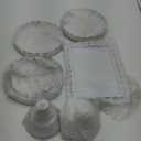 TOPZEA Set of 4 Cake Stands, White Metal Dessert Treat Table Display Stand Set Cupcake Cake Pop Holder, Pastries Tiered Serving Tower Candy Fruit Plate Tray for Wedding, Baby Shower, Buffet