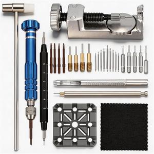 Watch Link Removal kit - Adjustment Tool Kit,Watch Band Tool with Spring Bars,5-in-1 Precision Screwdriver,Holder,Hammer,Spring Bar Tool with Scale for Watch Resizing