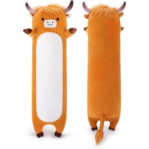 Large Highland Cow Stuffed Animal,33.5 Long Highland Cow Plush,Cute Plushies Animal Body Pillow,Kawaii Plush Toys Animals Gift,Sleeping Hugging Pillow Cushion for Kids Adults Birthday