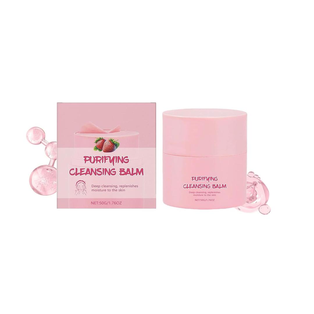 2 x TUOSHITONG Strawberry Cleansing Makeup Remover, Gentle Makeup Removal, Removes Stubborn Makeup, Easy To Clean Without Greasy, Comfortable And Not Tight Skin. Refreshing Texture Is Easy To Clean.