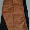 Set of 2 Black and Brown Faux Leather Throw Pillow Covers 20X20 Inch Boho Modern Farmhouse Cotton Decorative Pillows for Couch Living Room Bedroom, Cognac