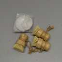 Bamboo Dish Scrub Brushes,Kitchen Wooden Cleaning Scrubbers Set for Washing Cast Iron Pan/Pot, Natural Sisal Bristles, Set of 3 (Regular size)