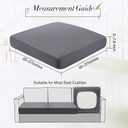 Newwiee Set of 4 Stretch Patio Cushion Covers Sofa Couch Seat Chair Slipcovers Cushion Cover Replacement Furniture Protector for Pets Washable(Dark Grey,Seat Cover,Solid)