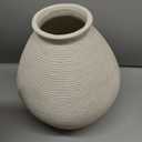 12 Ceramic Distressed Vase Handcrafted Rustic Neutral Decorative Floor Vases Home Decor Accent for Living Room, Dining Table, Entryway or Shelf Styling