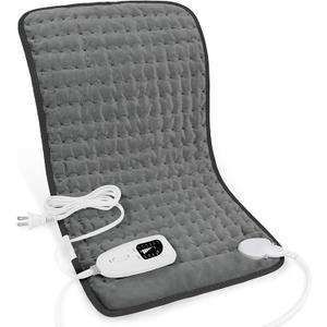 Deepsoon Heating Pad,Electric Heating Pads for Back,Neck,Abdomen,Moist Heating Pad for Shoulder,Knee,Arms,Legs,Dry/Moist Heat & Auto Shut Off,Christmas Gifts for Men and Women,Dark Gray,24x12 Inch
