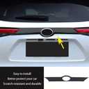 Car Accessories Tail Gate Grille Decoration Protector Guard Plate Fit For Toyota Highlander 2021 2022 2023 2024 2025 Rear Exterior Trunk Streamer Cover Trim (Black) ABS 1 PC