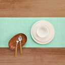 Solino Home 100% Pure Linen Dining Table Runner Aqua, Athena 14 x 36 in