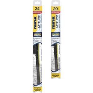 Rain-X 810162 Latitude 2-In-1 Water Repellent Wiper Blades, 24" and 20" Windshield Wipers (Pack Of 2), Automotive Replacement Windshield Wiper Blades With Patented Rain-X Water Repellency Formula