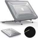 SEYMAC stock Case for MacBook Pro 14 inch, Shock-Absorbing Protection with Folding Stand &Mouse Pad Case for MacBook Pro 14 inch, Gray