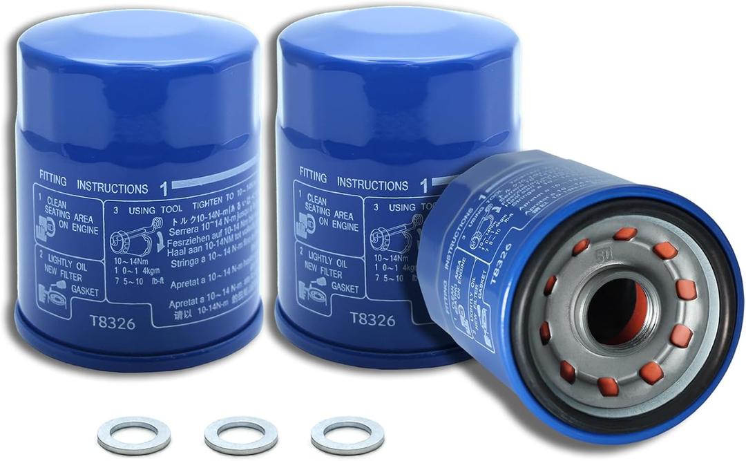 3PCS Oil Filter - Upgraded Version CMDOCK 15400-PLM-A02 + Washers,Compatible with Honda Accord,CR-V, CivicOdyssey and Acura Oil Filter Systems (3)