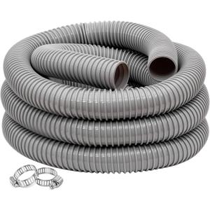 Dust Collection Hose 2 in × 20ft Heavy Duty Gray Flexible PVC Suction Pipe