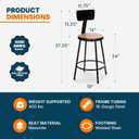 OEF Furnishings OEF6224B-10/2 Preassembled Commercial Steel Round Stool with Backrest and Masonite Wood Seat (24-inch Height, Black Frame, 2-Pack)