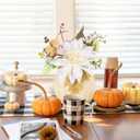 SY Super Bang Fall Pumpkins Decor, White Artificial Flower Plant Berry Foam Faux Big Pumpkins Decorations, for Autumn Harvest Thanksgiving Wedding Fireplace Table Centerpieces Party Decor.