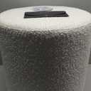 KINWELL Modern Round Boucle Upholstered Ottoman with Soft Padded Seat, Multi-Functional Sofa Footrest, Side Table, Extra Seating for Living Room, Bedroom, Entryway (18" Dx 18" W x 18" H)