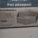Pet Playpen for Dogs Heavy Plastic Puppy Exercise Pen Indoor Outdoor Small Pets Fence Puppies Folding Cage 6 Panels for Puppies and Small Dogs House Supplies (White 6*Panel)
