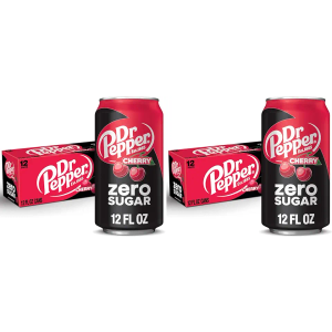 Dr Pepper Cherry Zero Sugar Soda, 12 fl. oz. Cans, 12 Pack, NO BBD FOUND