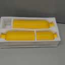 Modern Ceramic Vase Set, Yellow Ribbed Matte Design, 3-Piece Decorative Vases for Home, Living Room, Office (Yellow)