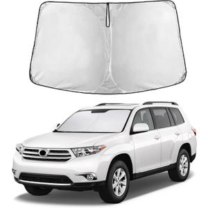 EcoNour Windshield Sunshade Compatible for Toyota Highlander 2008-2011 2012 2013, Sun Visor for Front Windshield & Window Sun Shade Cover, UV Heat Blocker & Protector, Car Accessories