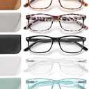 5 Pack Reading Glasses For Women,Spring Hinges, Sturdy and Durable