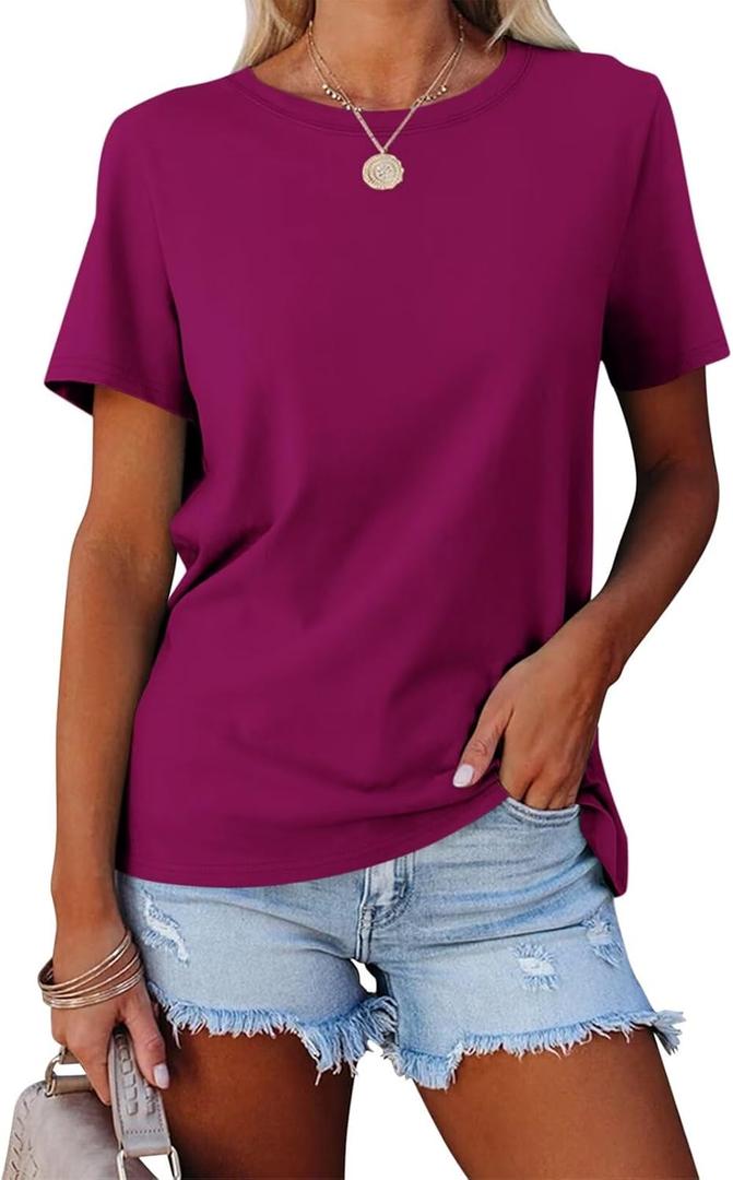 Minetom Women's T Shirts Short Sleeve Tops Casual Summer Tees (XXL)