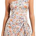 One Piece Swim Dress for Women - One Shoulder Tummy Control Swimsuit with Skirt 2025 Skirted Bathing Suit Swimdress (M)