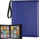 GERMUN 9 Pocket Card Binder, Premium Zip Trading Card Binder, 720 Double Sided Pocket PU Card Collection Binder, Collector Card Album, Card Folder for MTG, TCG, Sports Cards, Game Cards (Carbon Blue)
