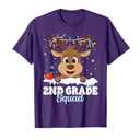 2nd Grade Teacher Christmas Second Grade Squad Reindeer Xmas T-Shirt for Men Women Kids S