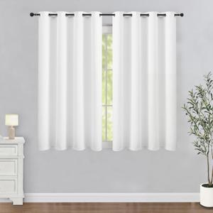 LIMON HOME White Blackout Curtains 72 inches Long for Living Room Bedroom, Soundproof Window Treatment Black Out Drapes for Hall Room, Set of 2 Panels