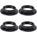 DiCUNO E12 Lamp Shade Collar Rings, E12 E14 Threaded Candelabra Base, Retainer Lock Socket Replacement, C7 Small Night Light Holder, Inside Diameter 1.1 inches (28mm), Black, 4-Pack