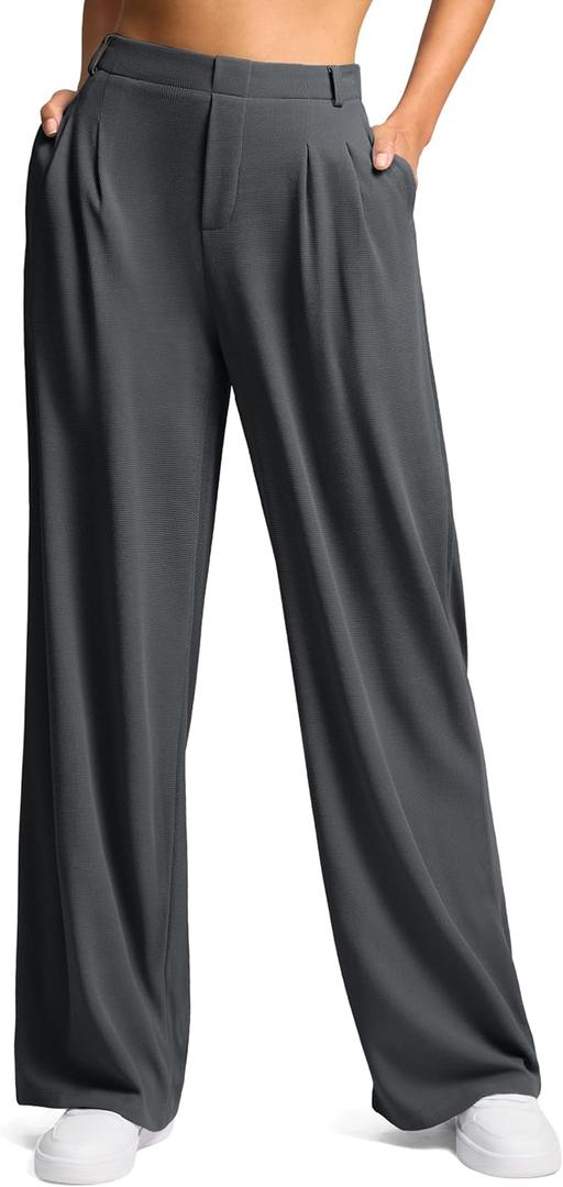 G Gradual Women's Wide Leg Pants High Waisted Waffle Knit Business Casual Slacks 2025 Office Dress Trousers Pants for Women, XS G Gradual Women's Wide Leg Pants High Waisted Waffle Knit Business Casual Slacks 2025 Office Dress Trousers Pants for Women, XS