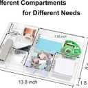 ZEXALOR 8-Section Clear Drawer Organizer, Large Acrylic Drawer Divider Tray for Desk,Bathroom,Office Makeup,Junk, Plastic Drawers Organizer 13.7" x 8.7" x 2" (8-Section)
