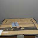 Floor Mobile TV Stand with Power Outlet, Rolling TV Cart for 27-65 Inch OLED LED Monitors, 6 Levels of Height Adjustment, Ambient Lighting on The Bottom Wheels Holds up to 88lbs, 400x400mm (White)