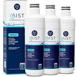 Mist ADQ74793501 Refrigerator Water Filter Replacement for LG LT1000P, WD-LT1000P, Kenmore 46-9980, Fridge LMXS28626D NSF 42 Certified 3 Pack