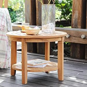 Cambridge Casual Arie Wood Patio Side Table, Plantation Teak,  3ft Table Natural Teak