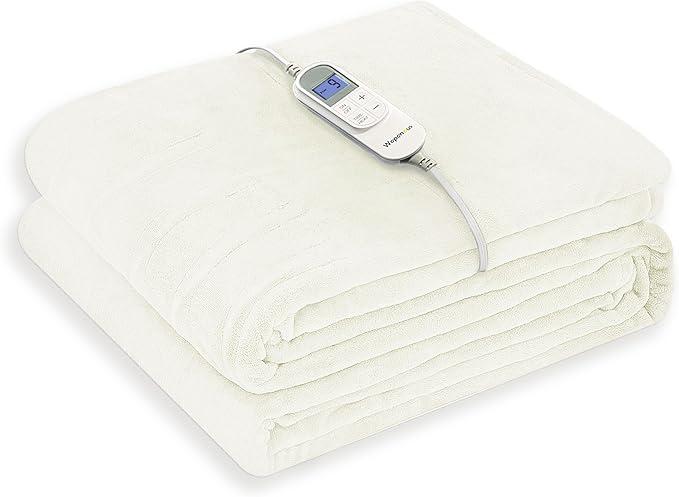 Wapaneus Heated Blanket Electric Full Size 72"x84" with 10 Heating Levels 12 Timer Settings and 8 Hours Auto-Shut Off,Flannel Fast-Heating Electric Blanket,ETL Listed Machine Washable,Ivory