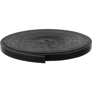 CleverDelights Black 1/4" Leather Flat Cord - 10 Feet - 6.3mm Genuine Leather Strap