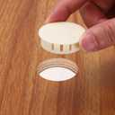 MECCANIXITY 32PCS 35mm(1 3/8") Beige Plastic Hole Plugs, Flush Type Panel Hole Plugs Insert End Caps for Locking Hole Tubes Furniture Cabinet