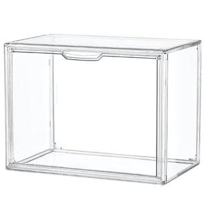 Clear Acrylic Display Case, Stackable Plastic Storage Bins with Magnetic Attraction Lid, Showcase for Cosmetic, Large Figures Collectibles, X-Large