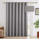 RYB HOME Full Blackout Curtains 96 Inch Long for Bedroom/Sliding Glass Door, Room Darkening Insulating Drapes for Kids Nursery/Home Theater/Living Room/Dining, W100 x L96, 1 Panel, Grey
