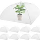 Tanlade 8 Pcs Mesh Plant Cover Protection Tent from Animals Reusable Dome Protect Tent Collapsible Plant Umbrella Netting Food Cover Net for Plants Food Vegetable(24 Inch,White)