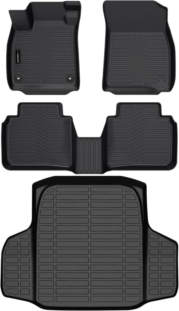  All Weather Floor Mats for Honda Accord 2023-2026 2027 Accessories Include Hybrid,Full Coverage Set with Cargo Mat,3D Laser Fit,All Season,Odorless,Rain&Salt Resistant,TPE,Pet Friendly