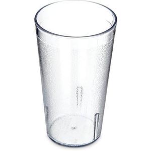 Carlisle FoodService Products Stackable Tumbler with Pebbled Exterior for Restaurants, Cafeterias, And Fast Food, Plastic, 12 Ounces, Clear, (Pack of 24)
