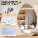 Hasipu Irregular Wall Mirror - 36"x24" Asymmetrical Frameless Mirror, Modern Decorative Mirrors for Living Room, Entryway, Hallway, Bathroom, Bedroom,Wall Mounted Home Decor