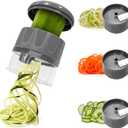 3 in 1 Vegetable Spiralizer Slicer, Adjustable Zucchini Carrot Noodle Maker, Cucumber Spiral Cutter, Easy to Use Kitchen ToolDark Grey